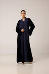 abaya en velours bleu