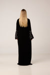 abaya noire perlée