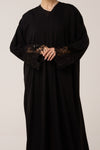 abaya noire brodée
