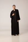 abaya crêpe avec plumes