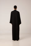 abaya crêpe avec plumes