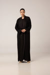 abaya crêpe avec plumes