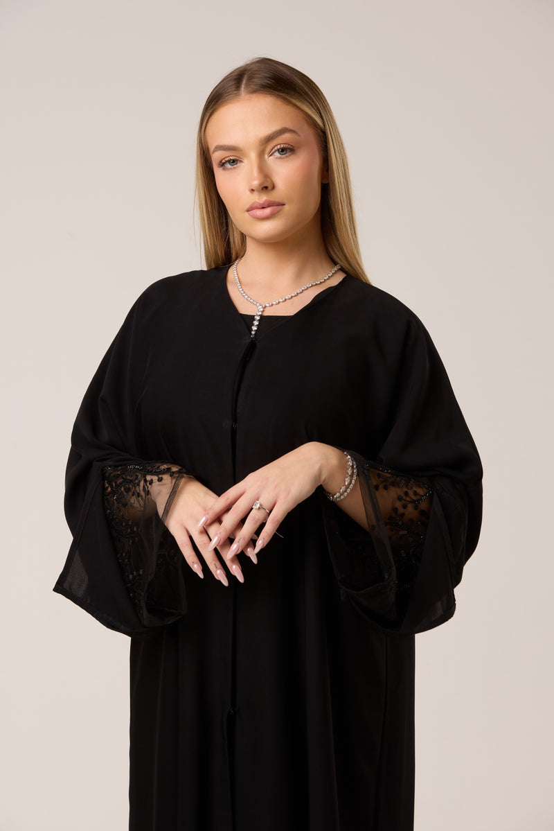Abaya manches en tulle