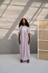 Robe en satin mauve