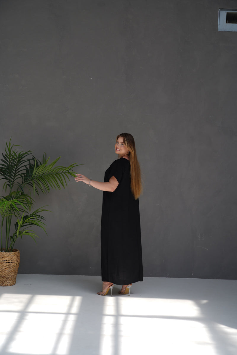 Robe en coton noir