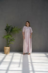 Robe en satin rose