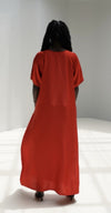 robe en satin rouge